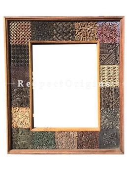 Buy Antique Printing Block Mirror Frame in Reclaimed Teak Wood; Distressed Vintage Upcycled Design At RespectOrigins.com