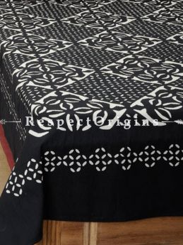 Buy Applique Work Black and White Double Bed Cover; Cotton, 90x108 in At RespectOrigins.com