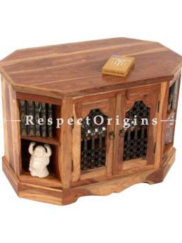 Buy Arthur Unique Octagonal Wooden End Table; Iron Latticework At RespectOrigins.com