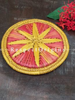 Buy Set of 4 Gorgeous Two-toned Organic Grass Handwoven Thick Hot Plates diameter 9  Inches at RespectOrigins.com