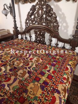 Buy Intricate Fabulous All-over Fine Silk embroidered Bedspread 90x74 Inches at RespectOrigins.com