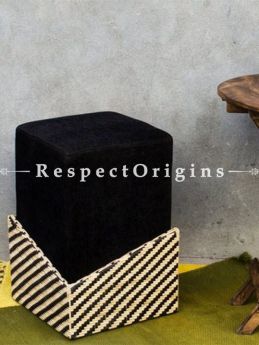 Buy Black Cane and Wood Ottoman At RespectOrigins.com