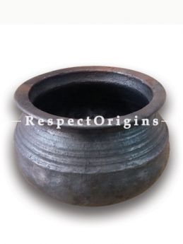 Toxic-Free & Hand-Seasoned Using Traditional Methods;Black Clay Biryani/Rice Pot-Pr-50222-70441