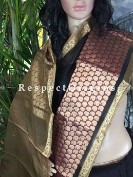 Buy Black Cotton Silk Saree With Golden Zari Border at RespectOrigins.com