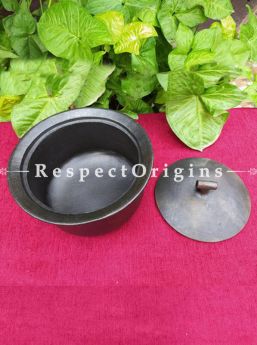 Buy Promoting Healthy Cooking Earthenware Pot with Lid in Longpi Manipuri Black Pottery; Chemical Free; Clay At RespectOrigins.com