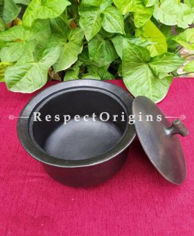 Buy Promoting Healthy Cooking Earthenware Pot with Lid in Longpi Manipuri Black Pottery; Chemical Free; Clay At RespectOrigins.com