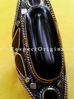 Classy German Silver and Black stone Finger Ring, RespectOrigins.com