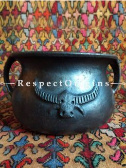 Buy Healthy organic Large Clay Round Cooking Pot in Earthenware Longpi Manipuri Black Pottery; Chemical Free At RespectOrigins.com