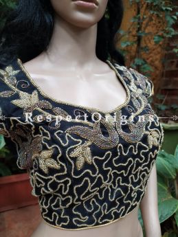 Buy Beige Cotton Silk Choli Blouse With Hand-Embroidered Beadwork. at RespectOrigins.com