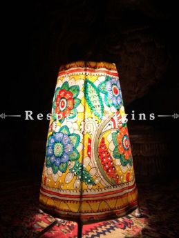 Buy Flowers Hand Painted Cylindrical Leather Lampshade; 8 in At RespectOrigins.com