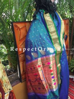 Buy Paithani Blue Silk Saree at RespectOrigins.com