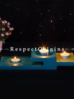 Buy Blue Plywood Candle Holder At RespectOrigins.com