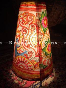 Buy Floor lamp; Leather Lampshade; Handmade Blue-red green and Pink yellow Peacock & Flowers Painted Cylindrical Lampshade; 12 in At RespectOrigins.com