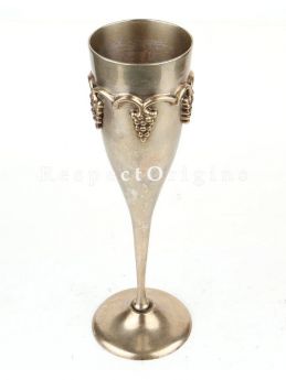 Buy Brass Champagne Glass Silver Polished Wine Glass At RespectOrigins.com