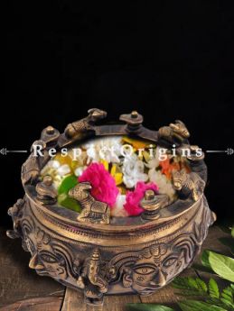 Buy Bronze Shivling And Nandi On The Rim of The Pot At RespectOrigins.com