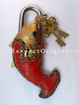 Buy Colored Fish Vintage Design Working Functional Lock with Keys At RespectOrigins.com