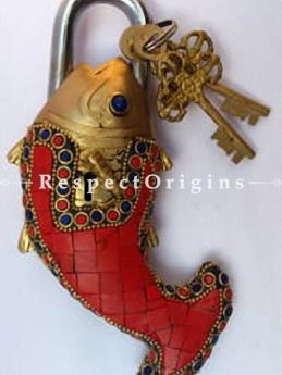 Buy Colored Fish Vintage Design Working Functional Lock with Keys At RespectOrigins.com