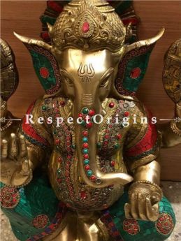 Buy Exclusive Multicolor Lord Ganesha Brass Statue; 20 inch At RespectOrigins.com