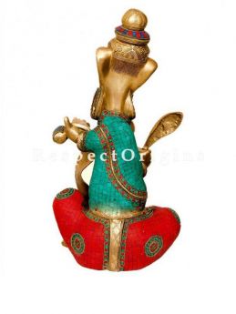 Buy Unique Representation of Ganesha writing Scriptures in Brass; 24 inch At RespectOrigins.com