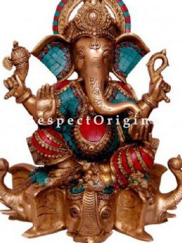 Buy Idol of Lord Ganesha; Brass; 20 inch At RespectOrigins.com