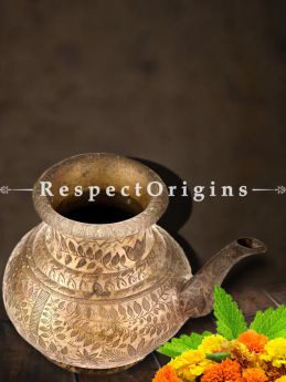 Buy Brass Leafy Engraved Copper Holy Water Pot With A Stout At RespectOrigins.com