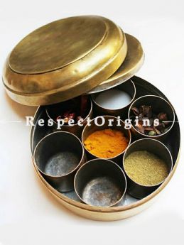 Brass Condiment Masala and Spice Multipurpose Container or Box-Pr-50222-70460