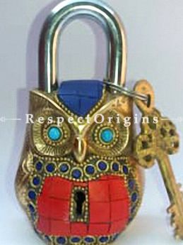 Buy Colored Owl Vintage Design Working Functional Lock with Keys At RespectOrigins.com