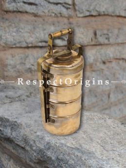 Buy Brass Collectible Picnic or Vintage Tiffin Carrier; 4 boxes & a detachable holder. At RespectOrigins.com