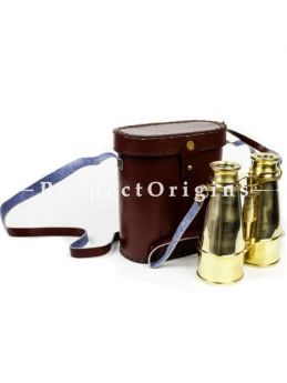 Buy 6 Inches Brass Nautical Decor Pirates Spotting Scope Brass Binocular with Genuine Handmade Leather Case; Maritime Functional Survey instrument with Bag At RespectOrigins.com