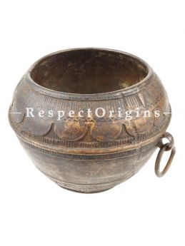 Buy Brass Rice Measurement Tribal Bowl with One Side Handle Rim At RespectOrigins.com