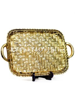 Buy Brass Serving Tray with Fillet Edges At RespectOrigins.com