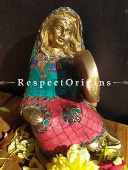 Buy Gorgeous Brass with Stonework Musicians Set of 2 At RespectOrigins.com