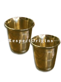 Handcrafted (Kansa) Bronze Glass Set Of 2-Pr-50222-70459