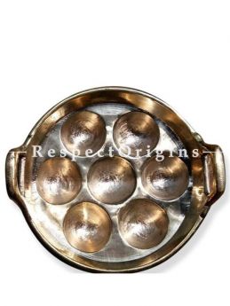 Buy Round Bronze Paniyaram Pan; 7 Kuzhi; Traditional Handcrafted Bronze Cookware Hand Seasoned; Dia-8 in At RespectOrigins.com