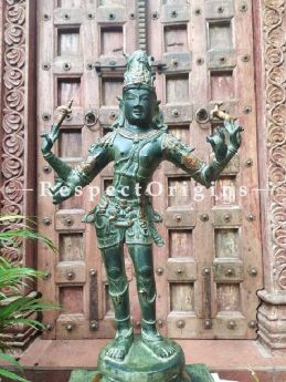 Buy Bronze Statue of Shiva with Gold Adornment in 36 inch At RespectOrigins.com