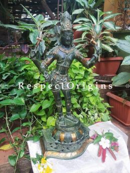 Buy Bronze Statue of Shiva with Gold Adornment in 36 inch At RespectOrigins.com