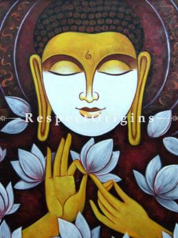 Buddha in Meditation04 Painting; Acrylic On Canvas; 36in x 24in