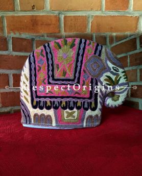 Buy Hand Chain Stitched Kashmiri Ari work Tea Cozy; Baby Elephant at RespectOrigins.com