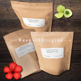 Buy Organic Amla Hibiscus Bhringraj Powder Set of 3; 300 Gms; RespectOrigins. com