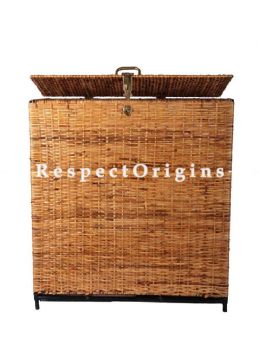 Buy Ecofriendly handwoven Rattan Cane Storage or Laundry Basket with a Lid cover 21x10x21 inches.|RespectOrigins