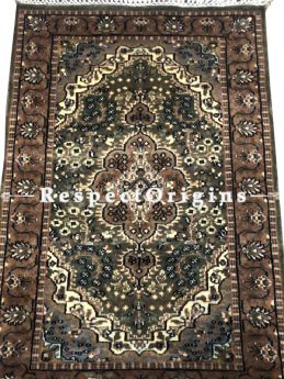 Fiza Series; Rich and Colourful Hand-knotted Wollen Persian-Style Carpet Area Rug; 5 X 3 Feet. RespectOrigins.Com