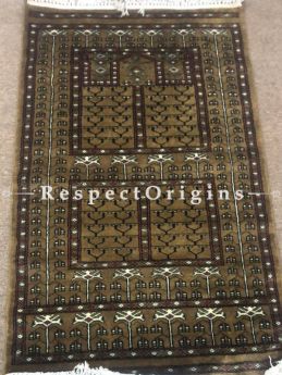 Shayarana Series; Rich and Colourful Hand-knotted Wollen Tribal Carpet Area Rug; 5 X 3 Feet. RespectOrigins.Com.