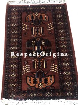 Shayarana Series; Rich and Colourful Hand-knotted Wollen Tribal Carpet Area Rug; 5 X 3 Feet