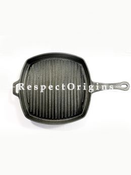Toxic-Free & Hand-Seasoned Using Traditional Methods;Cast Iron Grill Pan; 8 Inches-Pr-50222-70434