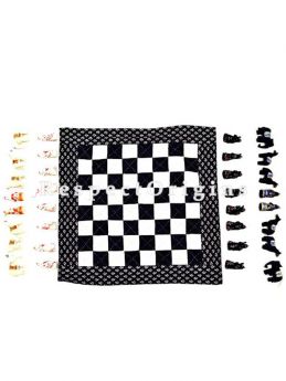 Buy Chess Handmade With Patchwork On Naturally Dyed Cotton at RespectOrigins.com