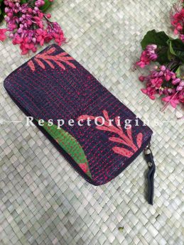 Lovely Passport Holder Zipper Pouch Handcrafted with Tribal Mirrorwork; 8 X 4 Inches; RespectOrigins.com