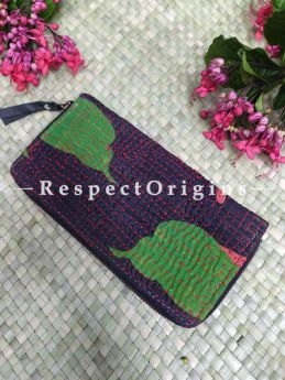 Lovely Passport Holder Zipper Pouch Handcrafted with Tribal Mirrorwork; 8 X 4 Inches; RespectOrigins.com