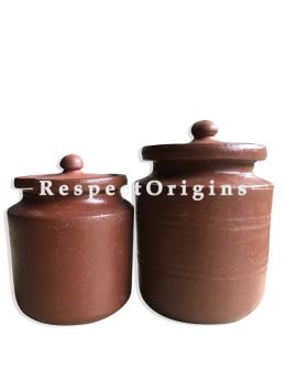Toxic-Free & Hand-Seasoned Clay Bharani (Storage Jars)-Pr-50222-70448