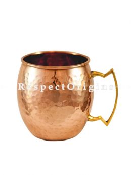 Copper Beer Mug Inside Nickel, Hammered Design, Beer Moscow Mule Mug Cup, Barware; RespectOrigins.com