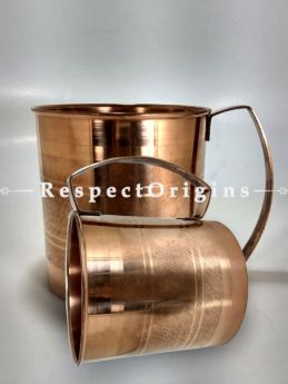 Set of 2 Copper Mug Inside Nickel, Hammered Design, Beer Moscow Mule Mug Cup, Barware; RespectOrigins.com